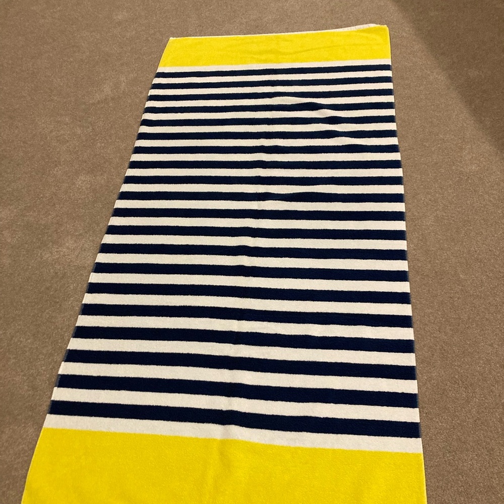 2 Striped Beach Towel with Yellow Accents